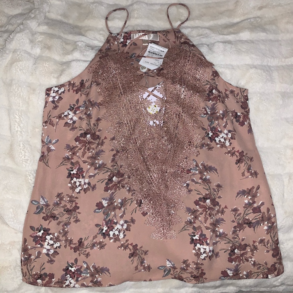 Dust pink floral tank